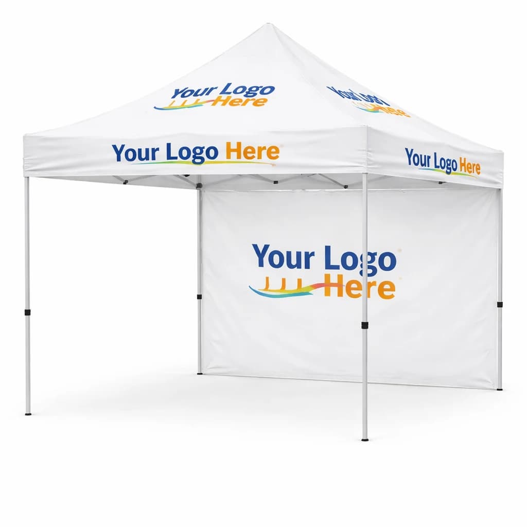 10x10 custom event canopy with full back wall