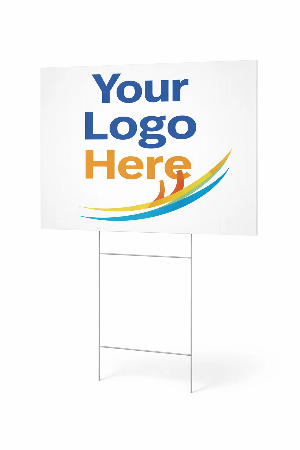 24 by 18 inch corrugated plastic yard sign with metal stake